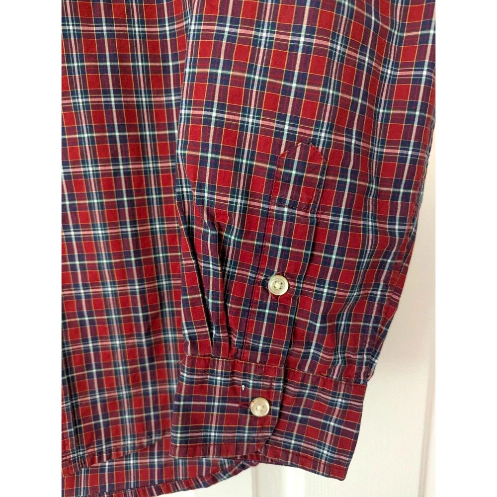 Ralph Lauren Boys' XL Long Sleeve Button Down Shirt  18-20 Red Plaid